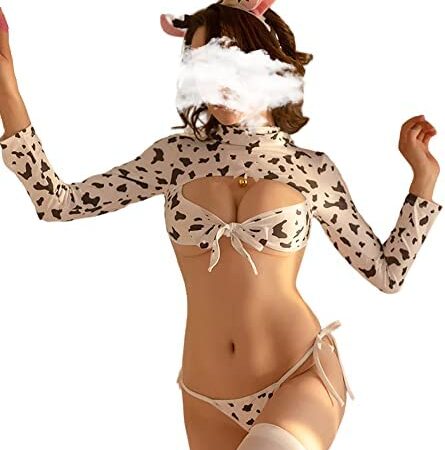 Cosplay Costume Anime Sexy Mini Cow Bikini Lingerie Set Maid outfit Dalmatian Milk Leopard Swimsuit