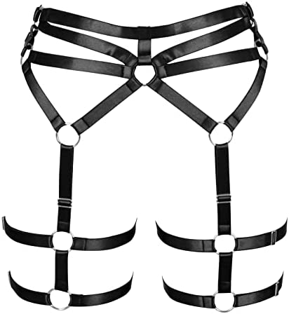 BBOHSS Women Harness Gothic Leg Strappy Lingerie Body Harness Garter Belt Plus Size Elastic Adjustable