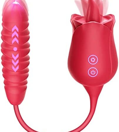 Sex Toy for Woman, Sex Vibrator Nipple Clitoral Stimulator Toys, Thrusting Dildo Tongue Licking G Spot Bullet Vibrators with 10 Modes, Personal Massager Adult Anal Sex Toys Gift for Woman Couple