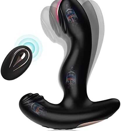 Anal Vibrator Prostate Massager, Anal Butt Plug with Ergonomic Design and 12 Powerful Stimulation Patterns for Beginner & Advanced Player, Remote Control Anal Sex Toys for Men, Women