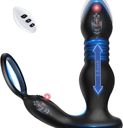 Anal Toys Sex Toys Anal Vibrators,10 Thrusting Vibrating Adult Toys Anus Toys with Cock Ring,Sex toys4mens UK Perineum Massager with Remote Control Prostate Massaging Toy Valentines Gifts for him