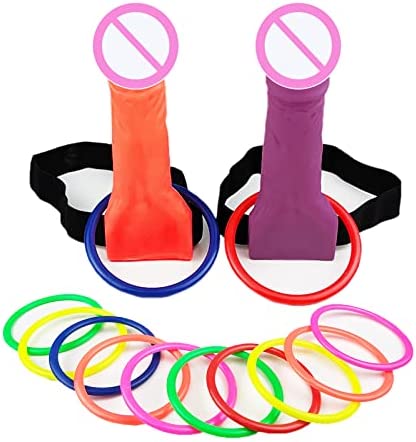 Ring Toss Game Bachelorette Games - 2PCS with 12 Rings, Girls Night Novelty Toy, Hen Night Party Games, Garden Party Games Adults, Toss Game, Hoopla Game