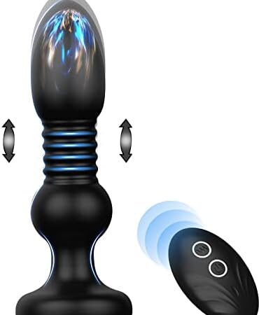 Thrusting Anal Vibrator Anal Butt Plug Prostate Massager with 5 Modes Vibration, Remote Control Adult Sex Toy, Wearable Vibrating Panties G spot Clitoral Vibrator, Sex Toys for Women & Men Couples